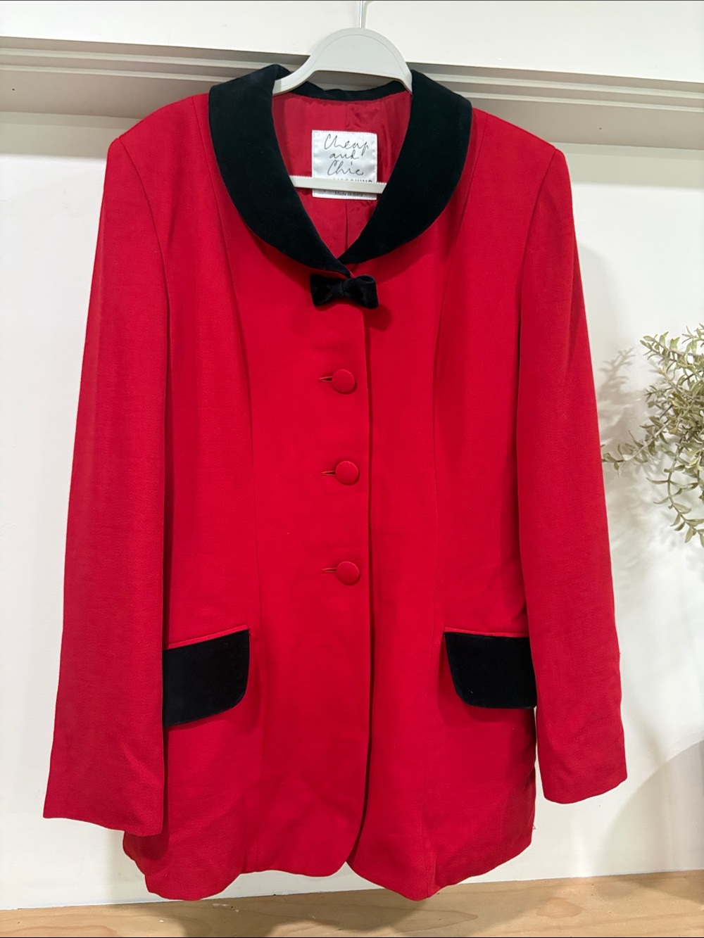 Moschino Vintage Cheap and Chic by Moschino Red Wool Blazer, Size 12